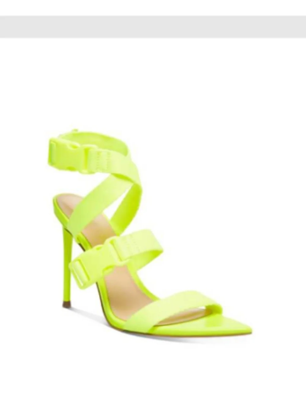 Brand New Steve Madden Neon Lime Strappy Stiletto Sandal - Women 7.5